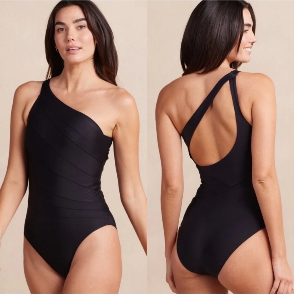 Summersalt The Sidestroke Solid Black Women's Size 16 Vacation Beach Resortwear